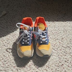 New Balance Men's 574 Rugged Orange and Blue Sneakers Size 8